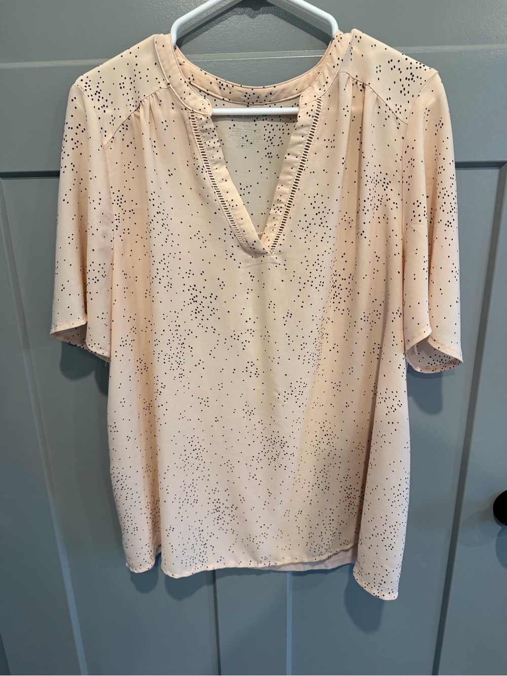 Lane Bryant Blush Speckled V-Neck Blouse